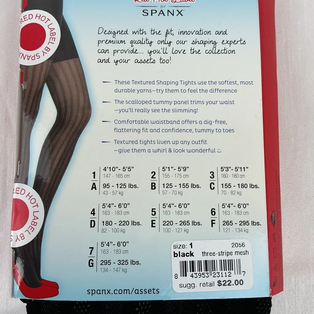 Spanx Assets High Waist Tights Size A Black Stripe